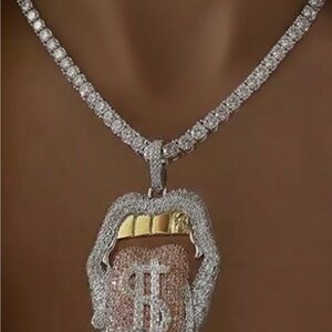 lip money necklace tennis necklace